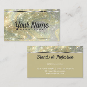 Carte De Visite Parties scintillant en or d'argent de luxe en marb