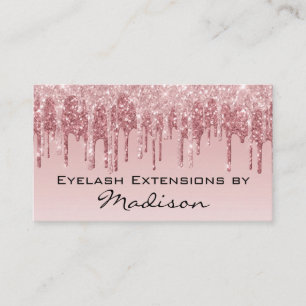 Carte De Visite Parties scintillant en or de la rose de Glam en Ey