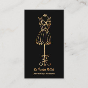 Carte De Visite Parties scintillant en or de Seamstress