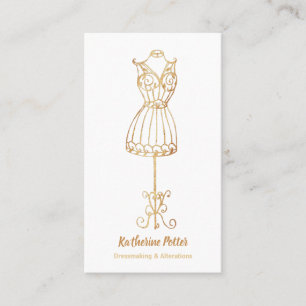 Carte De Visite Parties scintillant en or de Seamstress Mannequin 