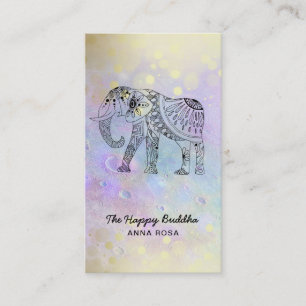 Carte De Visite *~* Parties scintillant en or Eléphant tiré à l