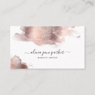 Carte De Visite parties scintillant en or rose salon maquillage ar