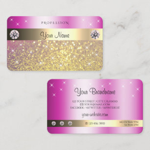 Carte De Visite Parties scintillant en or violet rose brillant ave