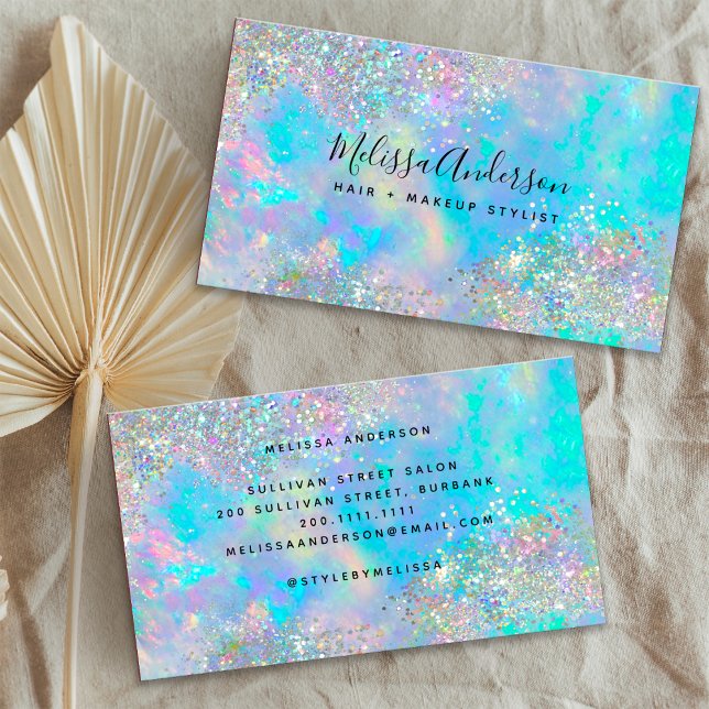 Carte De Visite Parties scintillant en pierre optique holographiqu (Créateur téléchargé)