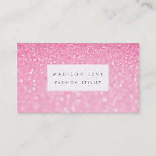 Carte De Visite Parties scintillant en verre rose glamour Fashion 