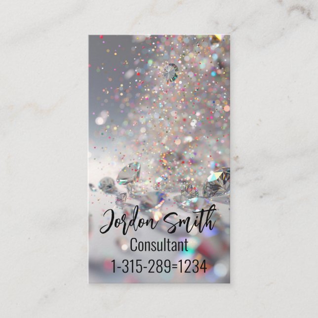Carte De Visite Parties scintillant et diamants (Devant)