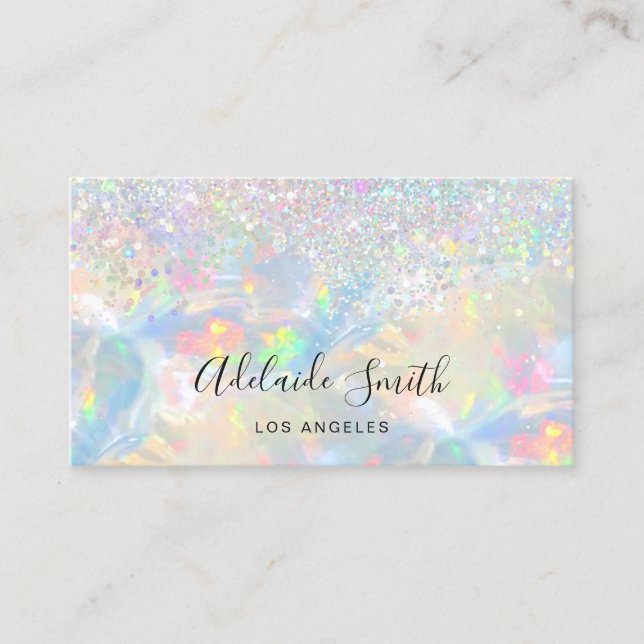 Carte De Visite parties scintillant fausse de gemstone opal (Devant)