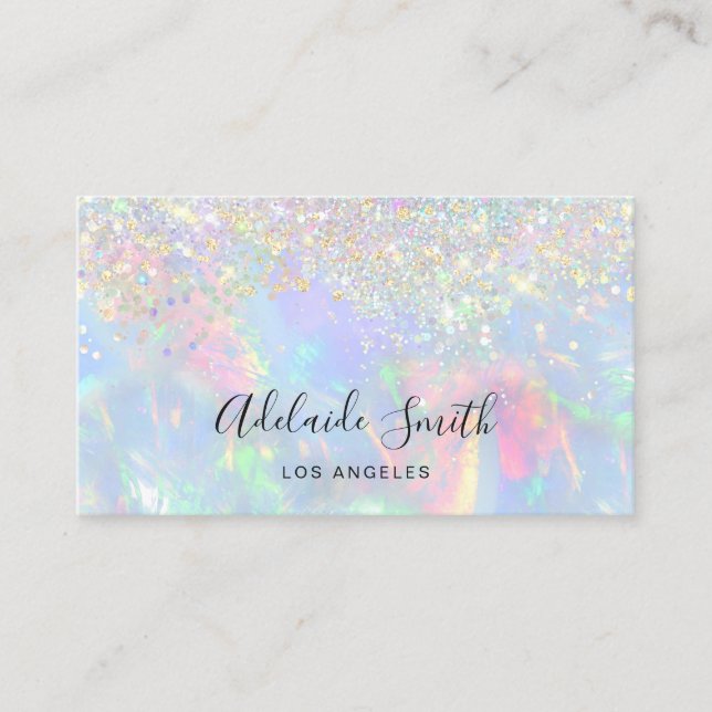 Carte De Visite parties scintillant fausse de gemstone opal (Devant)