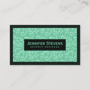 Carte De Visite Parties scintillant Faux Vert Clair Et Étincelles