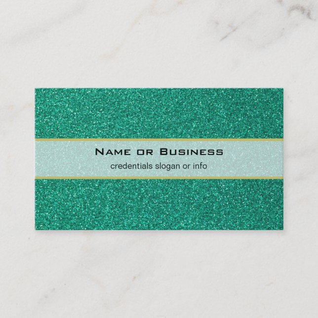 Carte De Visite Parties scintillant Faux vert clair Texture (Devant)