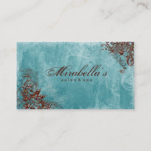 Carte De Visite Parties scintillant Floral Salon Spa Grunge Sparkl