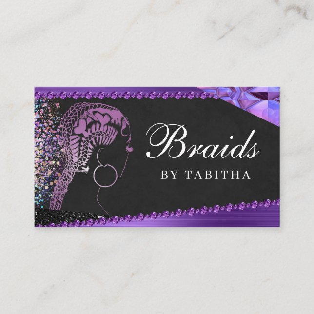 Carte De Visite Parties scintillant Glam Abstrait moderne Braiding (Devant)