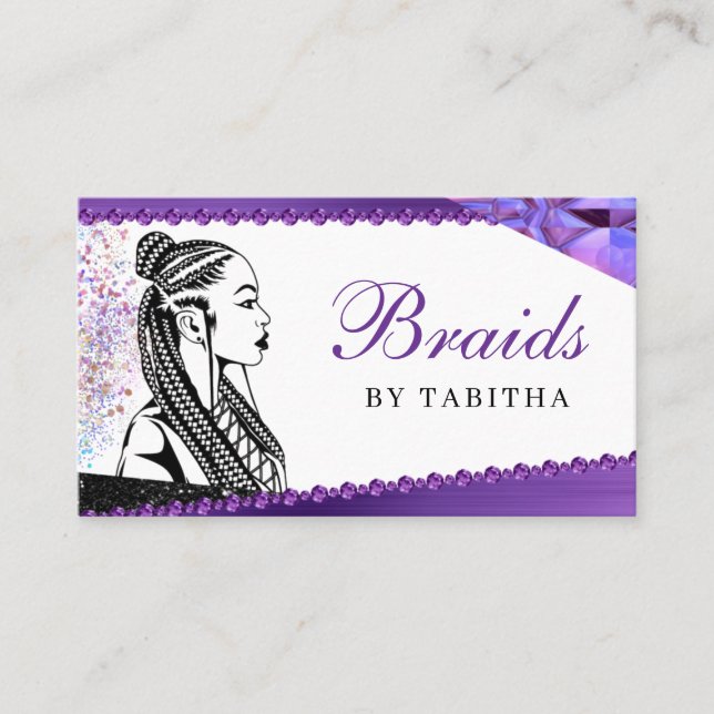 Carte De Visite Parties scintillant Glam Abstrait moderne Braiding (Devant)