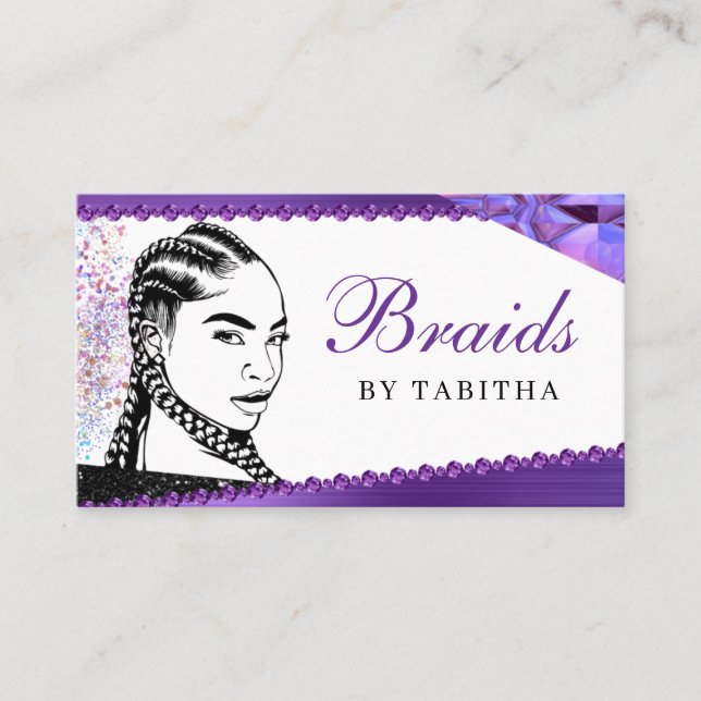 Carte De Visite Parties scintillant Glam Abstrait moderne Braiding (Devant)