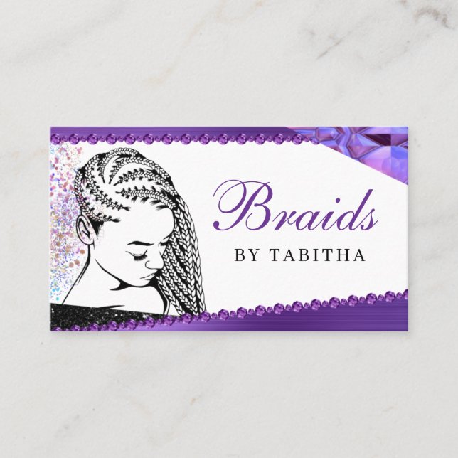 Carte De Visite Parties scintillant Glam Abstrait moderne Braiding (Devant)
