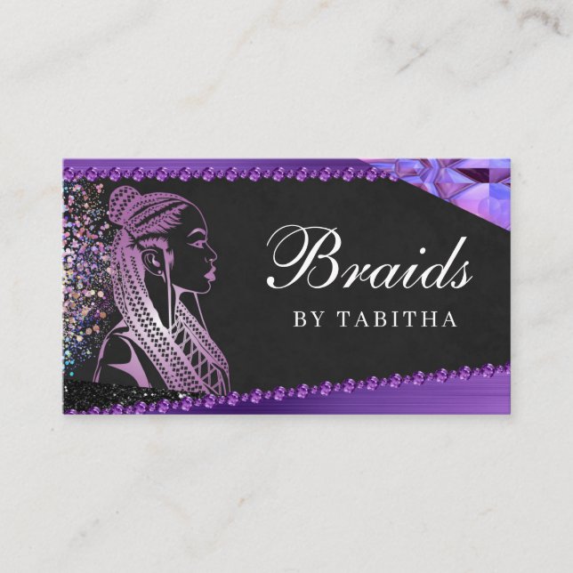 Carte De Visite Parties scintillant Glam Abstrait moderne Hair Bra (Devant)