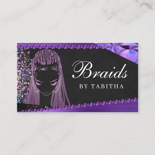 Carte De Visite Parties scintillant Glam Abstrait moderne Hair Bra (Devant)