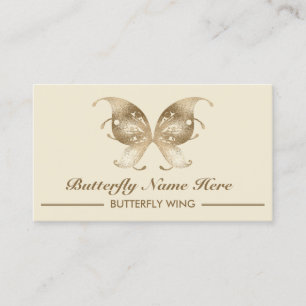 Carte De Visite Parties scintillant Gold Butterfly Swirl Décoratif