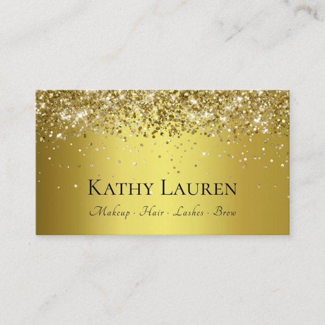 Carte De Visite Parties scintillant Gold de luxe classique personn (Devant)