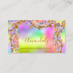 Carte De Visite Parties scintillant Gold Event Planner Mode Hologr