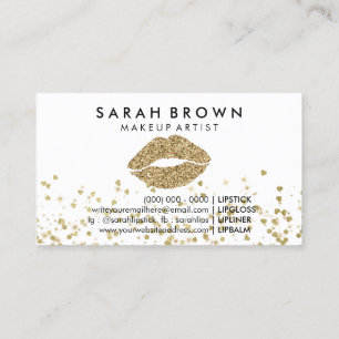 Carte De Visite Parties scintillant Gold Lips Imprimer