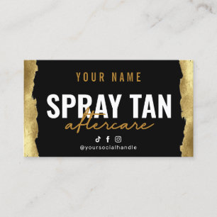 Carte De Visite Parties scintillant Gold Spray Tan Instruction car