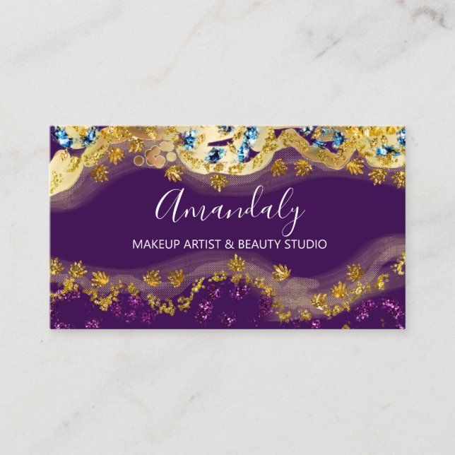 Carte De Visite Parties scintillant Gold White Event Planner Styli (Devant)