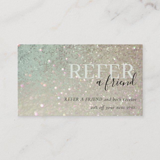 Carte De Visite Parties scintillant Green Pink Aqua Shimmer recomm (Devant)
