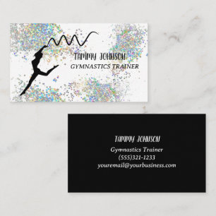 Carte De Visite Parties scintillant Gymnastique blanche