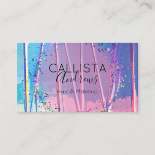 Carte De Visite Parties scintillant Holographe bleu violet Zigzag