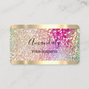 Carte De Visite Parties scintillant Holographe Gold de maquillage 