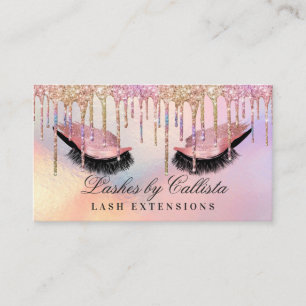 Carte De Visite Parties scintillant Holographique Arc-en-ciel Lash