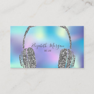 Carte De Visite Parties scintillant Holographique Bleu tendance ca