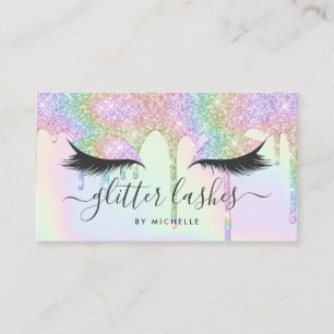 Carte De Visite parties scintillant holographique unicorne goutte-