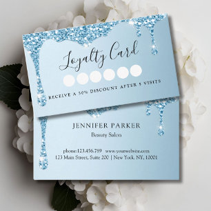 Carte De Visite Parties scintillant Iceblue moderne Drop Salon & S