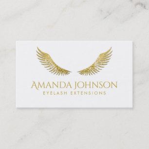 Carte De Visite Parties scintillant Lashes Gold Wings Simple White