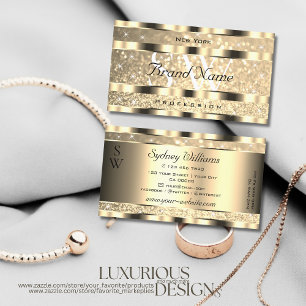 Carte De Visite Parties scintillant Lumineuse Or Luxe Étoiles Mono