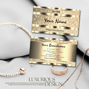 Carte De Visite Parties scintillant Lumineuse Or Luxe Étoiles Or