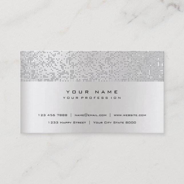 Carte De Visite Parties scintillant Minimale Pearly IT CYBER Silve (Devant)