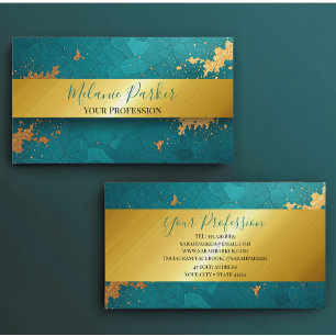 Carte De Visite parties scintillant moderne chic en marbre doré tu