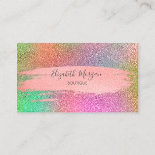 Carte De Visite Parties scintillant moderne colorée, Pinceau
