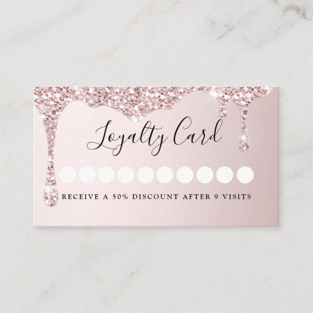 Carte De Visite Parties scintillant moderne Drop Salon & Loyauté S (Devant)