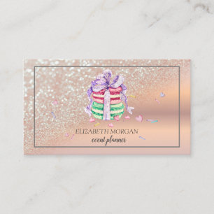 Carte De Visite Parties scintillant moderne élégant Bokeh Ombre, F