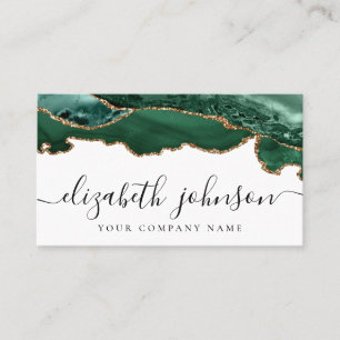 Carte De Visite Parties scintillant moderne Emerald Green Or Marbr