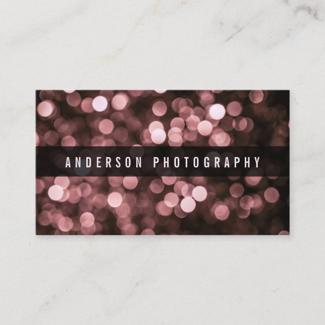 Carte De Visite Parties scintillant moderne rose subtile Bokeh | C (Devant)