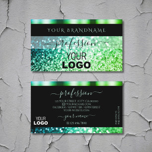 Carte De Visite Parties scintillant moderne Turquoise vert brillan