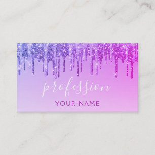 Carte De Visite Parties scintillant moderne violet rose étincelant