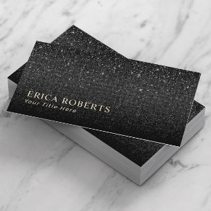 Carte De Visite Parties scintillant noire moderne minimaliste