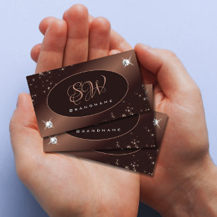 Carte De Visite Parties scintillant Ombre Brown moderne étoiles Di