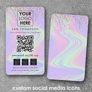 Carte De Visite Parties scintillant Opal Connectez-vous avec nous 